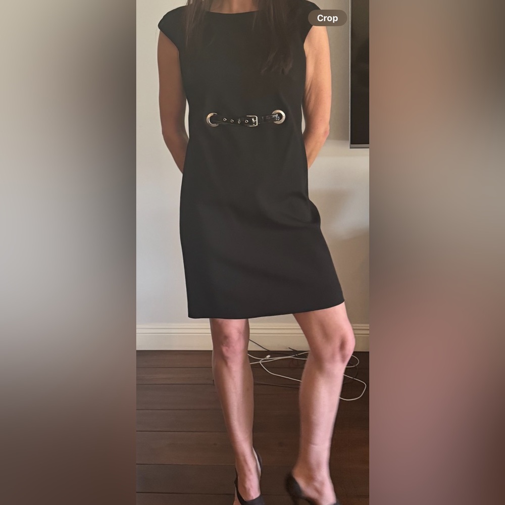 Dolce & Gabbana cap sleeve dress in black acetate